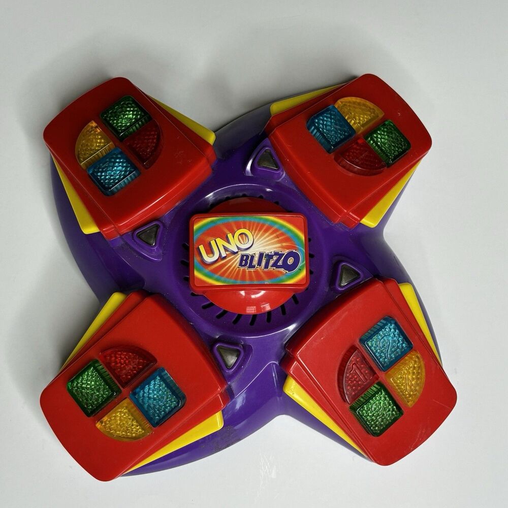 Mattel UNO Blitzo Game Red Electronic Tabletop Lights Sound 2000 Family Fun